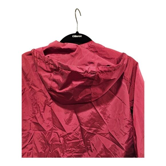 BALLY Women’s Red Windbreaker Hoodie Jacket Raincoat - Size 4 - Picture 4 of 8
